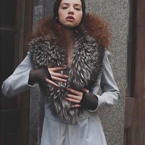 Versace Vintage suede/fox coat